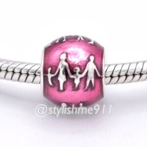 Authentic PANDORA Family Silhouettes Charm with Violet Enamel - 791399EN62